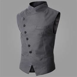Arrival Dress Vests For Men Work Sleeveless Blazer Jaqueta Colete Masculine Gilet Homme Mens Formal Vest Waistcoat