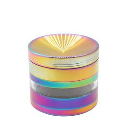 New color zinc alloy 4-layer smoke grinder concave side transparent metal 63mm smoke crusher