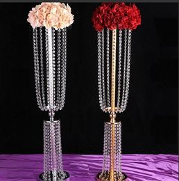 New luxury tall acrylic crystal wedding road lead props wedding table centerpieces event party decor wedding aisle walkway flower vase