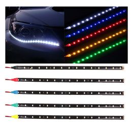 50pcs Car Auto Decorative Flexible LED Strip Lights Waterproof 12V 30cm 15SMD Daytime Running Light DRL Lighting