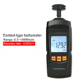 GM8906 Digital Contact Motor Tachometer Portable LCD Speedometer Tach RPM Teste Rotate Speed Metre 0.5~19999RPM Data Hold