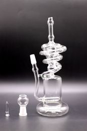 8.7 Inch Glass Recycler Bong Hookahs Amazing Vortex Concentrated Oil Rigs Dabbers with Tyre Perc 14.5mm Joint