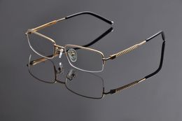 Wholesale- Mens Titanium Eyeglasses Business Clear Lens Myopia Glasses Frame Armacao de Oculos de Grau Masculino DD0952
