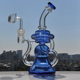 Recycler Dab Rig Water Glass Bong Bongs Pipes Hookah Smoking Accessories Heady Oil Rigs 14mm Banger Blue Green Dabs