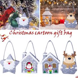 Christmas Candy Gift Bag Treat Tote Five Pointed Star Santa Claus House Santa House Christmas Snowman Christmas Elk