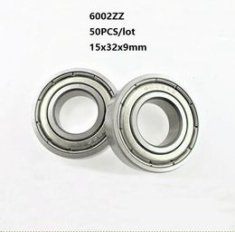 50pcs/lot 6002ZZ bearing 6002Z 6002 Z ZZ 15*32*9mm shielded Deep Groove Ball bearing 15x32x9mm