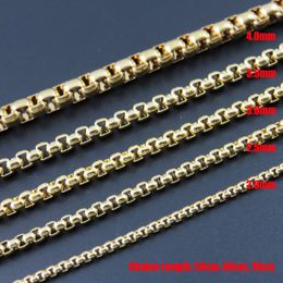 20pcs/Lot Wholesale! 316L Stainless Steel Jewlery Box Chains Mens Women Necessary Gold Necklace Polished 18K Chain
