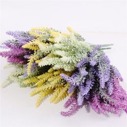 25 Heads/Bouquet Plastic Flower Romantic Provence 4 Colours Artificial Flowers Lavender Decoration Wedding Party Garden Decor