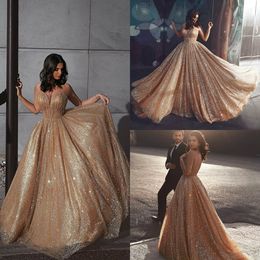 Sequin Lace A Line Prom Dresses Sweetheart Neckline Shiny Party Gowns Floor Length Sweep Train Plus Size Evening Gowns