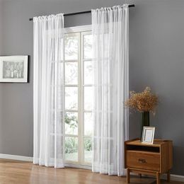 Soild White Tulle Sheer Window Curtain for Living Room The Bedroom Decoration Modern Tulle Organza Curtains Fabric Blinds Drapes