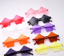 Kids UV Protection Sunglasses Children Girls Boys Plastic Pentagram Sunglasses Boy Girl Eyewear Goggles Gradient Lense Rimless