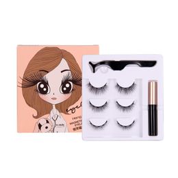 New Three Pairs Packing Design Of 3D Magnetic Eyeliner False Eyelashes Set Magnet Eyelashes Eye Makeup Tool Beauty Cosmetics