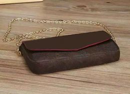 Diseñador-Cartera para la presbicia Cadena de cuero de moda Bolso para teléfono móvil Mini billetera Felicie Lady Messenger Bag Designer Clutch