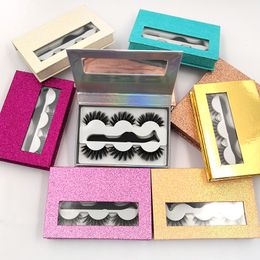 High quality boxs 3 Pairs 6D Mink False Eyelashes With Tweezer Crisscross Natural Makeup Eyelash Fluffy Mink Fake Lashes SD01-20