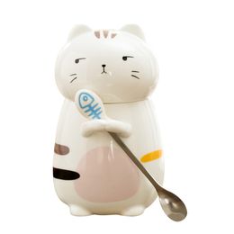 600ml Cute Cat Ceramics Coffee Mug With Lid Large Capacity Animal Mugs creative Drinkware Coffee Tea Cups Novelty Gifts milk cup 600ml Cute Cat Ceramics Coffee Mug With Lid Large Capacity Animal Mugs creative Drinkware Coffee Tea Cups Novelty Gifts milk cup