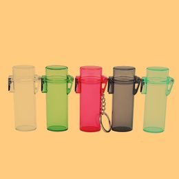 Newest Translucent Plastic Sealed Waterproof Lighter Protective Shell Case Container Jar With Key Ring Cigarette Smoking Holder DHL Free