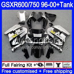 Bodys +Tank For SUZUKI SRAD GSXR 750 600 1996 1997 1998 1999 2000 291HM.37 GSXR600 Silver black TOP GSXR-750 GSXR750 96 97 98 99 00 Fairing