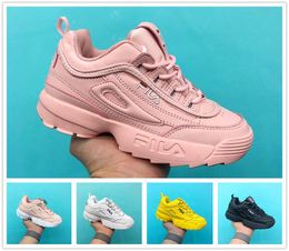 2 Disruptors Bébé Pas Garçons 2 Enfants Casual FILE Chaussures II II Filles Cher Blanc section spéciale baskets Original de sport FILA Bleu Enfants EeH29IYWD