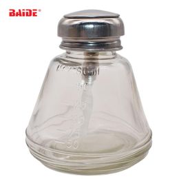 180ml Glass Alcohol Bottle for White gas IPA Glue Cleanser Detergent Glass Manual Pumping Bottle for Phone Repair 40pcs/lot