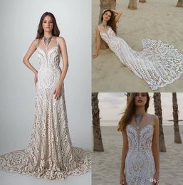 rish mermaid bohemia wedding dresses full lace spaghetti neck backless beach wedding gowns bridal dress vestidos de nnovia