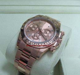 Christmas gift High Quality Wristwatches mens Watch 116505 PINK EVEROSE GOLD PINK DIAMOND BAGUETTE DIAL321P