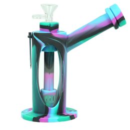 7'' dab rig heady glass bong water pipes thick glasses tube smoking pipe Silicone hookah shisha beaker with dabs tool