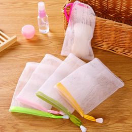 Foam Mesh Bag Soap Blister Bubble Net Mesh Soap Face Wash Froth Nets Soap Bubble Bags with Ribbon