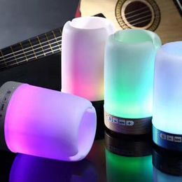 Wireless Bluetooth speaker pen holder phone bracket speaker card U disk with colorful lights mini portable small sound Q6 60pcs up