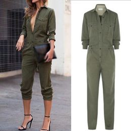 2019 new ladies Jumpsuit casual fashion long sleeve Stretch solid Mid Waist Bodycon women slim fit Jumpsuit plus size