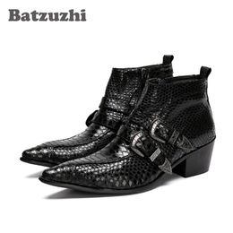 NEW 2019 100% Brand New Black Men Boots Pointed Toe Antumn Leather Ankle Boots Men Business Boots Formal bota masculina Zapatos Hom, EU38-46