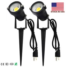 5W LED Landscape Lights 120 Voltage Outdoor Garden Landscape Spotlight IP65 Waterproof with Stand Spike for Yard, Lawn, Garden (6 Pack))