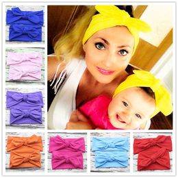 Baby Mother Headbands Bunny Ear Hairband Mommy Kids Solid Colour Hairbands Mother and Child Headwrap Hair Accessories 14971