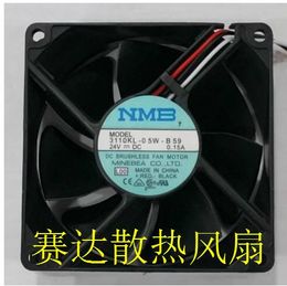 Original NMB 8025 24V 0.15A 3110KL-05W-B59 three-wire double ball cooling fan