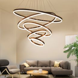 40 cm-100 cm Ringe Fashional Moderne LED-Kronleuchter für Wohn-Esszimmer DIY Hängende Beleuchtung Kreisringe für Innenbeleuchtung