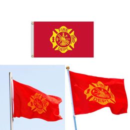 90*150cm Banner Fire Department Flag Polyester Durable Flag Garlands Wall Art Environmental Protection