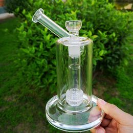 8.6 Inch Glass Bong Sidecar Mouthpiece Water Pipes Matrix Percolator Clear Oil Rigs Mobius logo Dab Rig With Bowl MB01