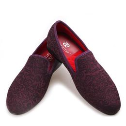 High Quality Men Dress Shoes Three Colors letter prints Men Smoking Slipper Plus Size Loafers Slip-On Men Flats