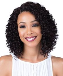 New hot hairstyle black short bob kinky curly wig brazilian Hair African Ameri Simulation Human Hair curly full wig for women