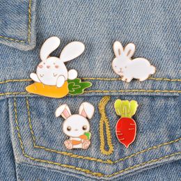 Brooches Pins for Women Cute Small Funny Cartoon Rabbit Enamel Christmas Demin Shirt Decor Brooch Pin Metal Kawaii Badge Fashion Jewellery