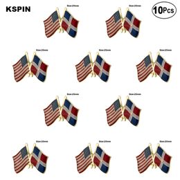 U.S.A.& Dominican Rep. Lapel Pin Flag badge Brooch Pins Badges 10Pcs a Lot