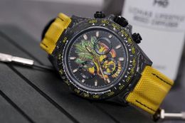 WWF Motre Be Luxe Luxusuhr Reloj DE Lujo 7750 Timing-Uhrwerk Kohlefaser doppelseitiges Galvanisieren Hochdurchlässiger Filmprozess Herrenuhren Armbanduhren