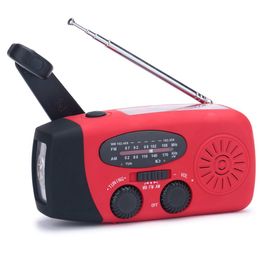 Portable Emergency Weather Radio Hand Crank Self Powered AM/FM/NOAA Solar Radios with 3 LED Flashlight 1000mAh Power Bank Phone Charger