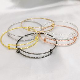 Lady Girl Silver Gold Plated Love Adjustable Wire Bracelets Bangle Jewellery Wedding Party Club Charm Fashion Accessories