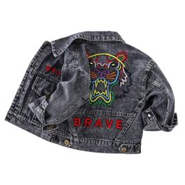 Children Denim Jacket Coat New Fashion Baby Boys Patch Outerwear Girls Embroidery Jeans Coat Denim Jacket Kids Girls Jackets