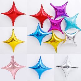 10 inch Four pointed Star Aluminum Foil Balloon Birthday Party Wine Glass Decoration Balloons Wedding Supplies Christmas DHL WX9-1529