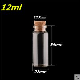 Glass Crafts Bottles With Corks Mini Perfumes Bottles 100pcs 22*55*12.5mm 12ml