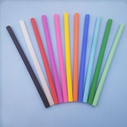 silicone tube fruit juice milk teaa and coffer Drinking Straw cocktail Straight and bend tube Reusable Straw 13color T2I51052