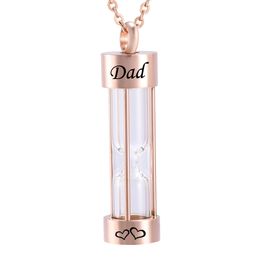 Rose Gold Hourglass Cremation Jewelry Urn Necklaces Memorial Ashes Holder Keepsake Fashion Jewelry Cremation Necklace
