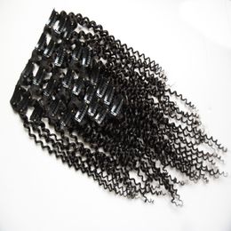 Mongolian Afro Kinky Curly Weave Remy Hair Clip In Human Hair Extensions 8pcs/set 100g afro kinky clip in extensions