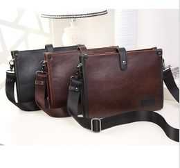 50pcs Messenger Bags Men PU Casual Cross Shaped Long Square Business Cross body Bag 3colors